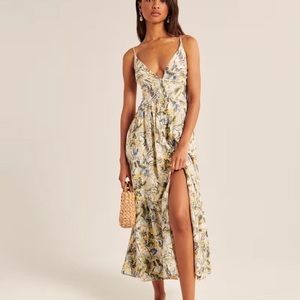 A&F • Button-Through Maxi Dress • White Print • Small